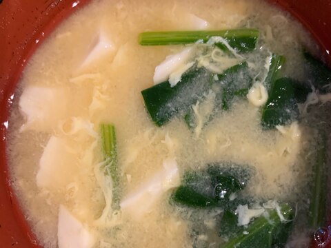 豆腐と卵の酒粕スープ